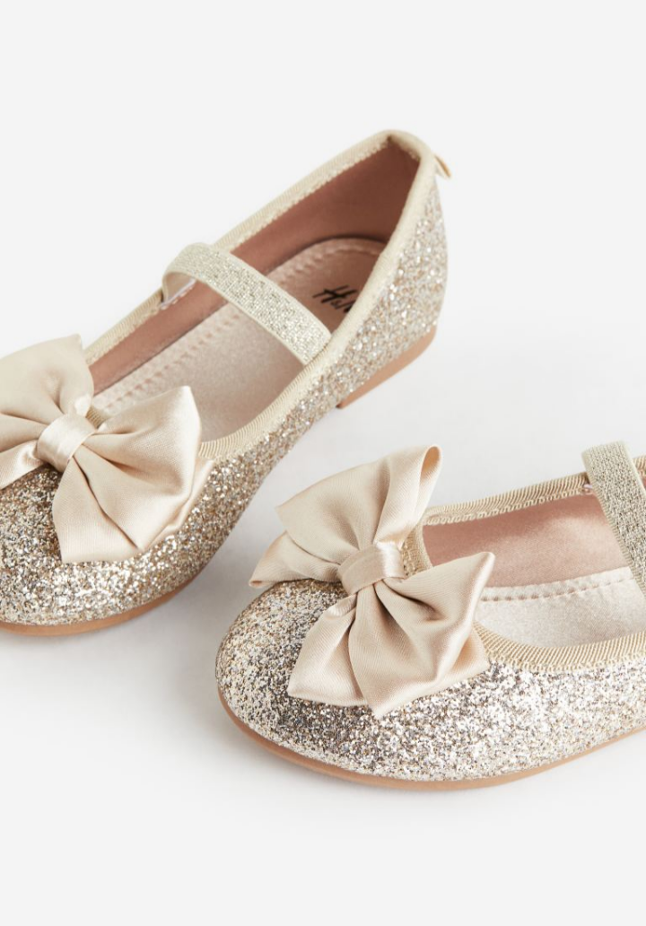 Girls Bow-Tie Glittery Ballet Shoes by H&M