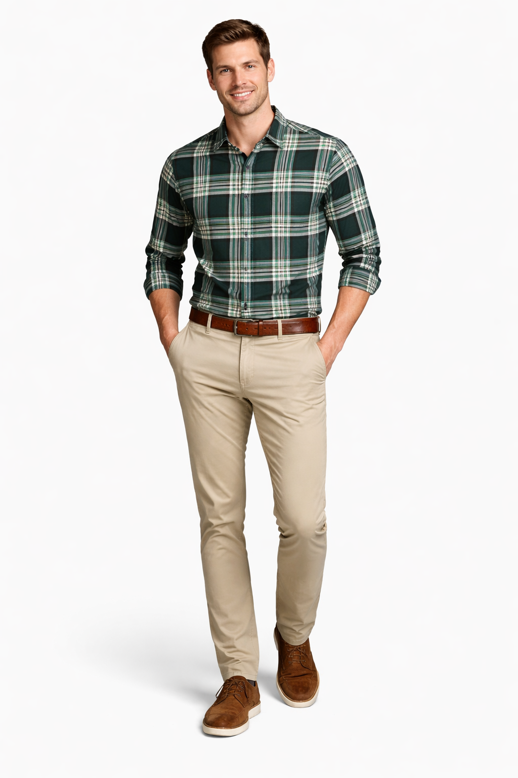 Men’s Place Plaid Oxford Button Up Shirt