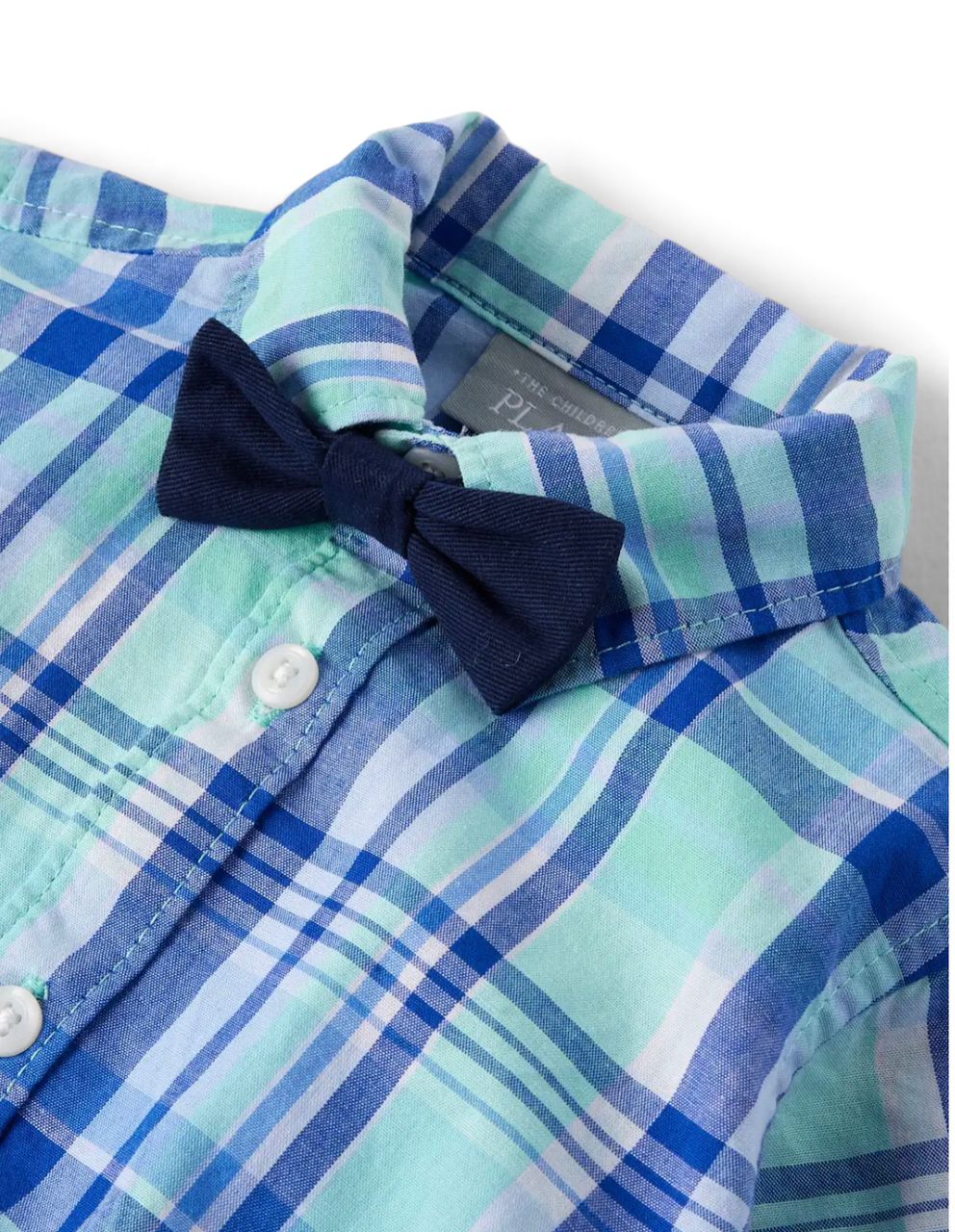 Baby Boys Plaid Poplin 4-piece Set— Size 6-12 Months.