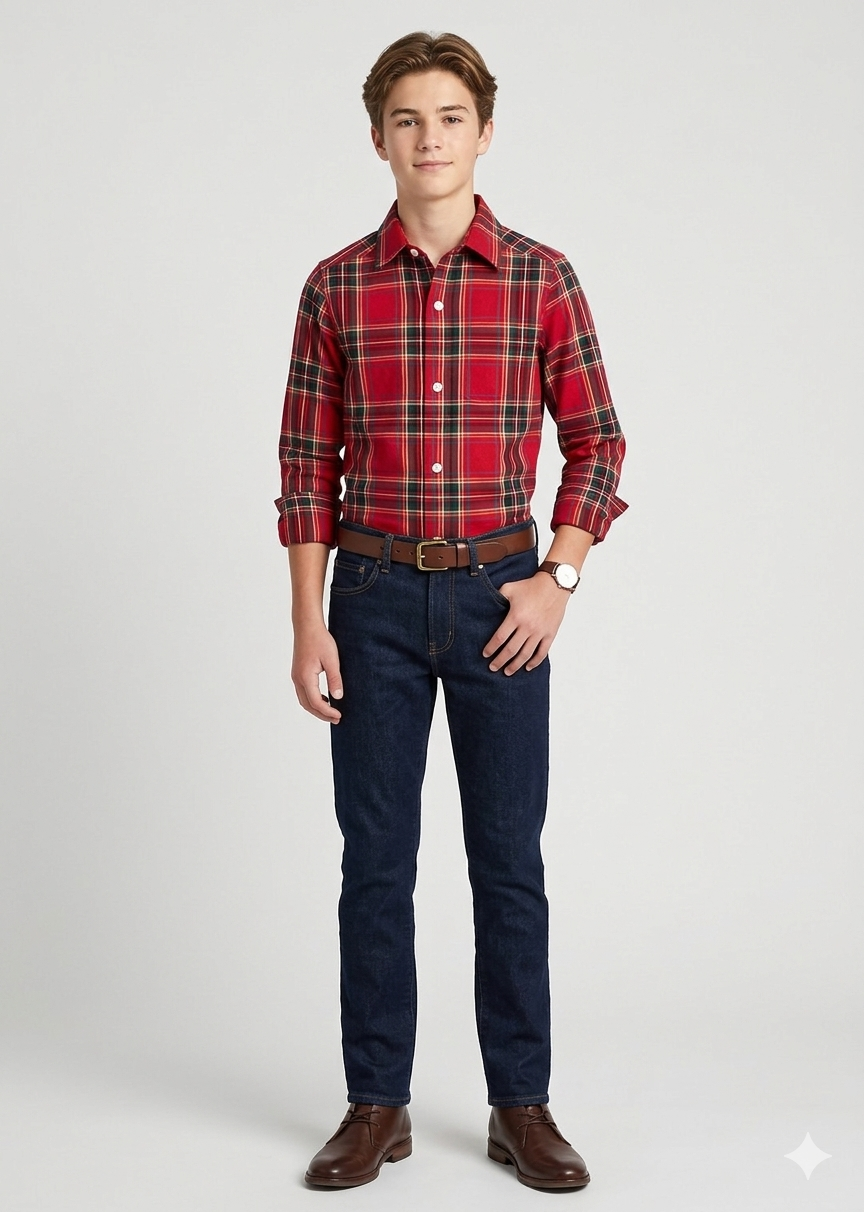 Teen Boys Long Sleeve Flannel Shirt