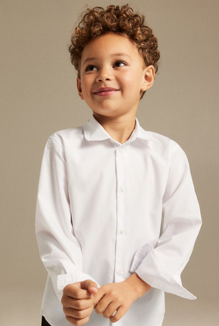 Boys Long Sleeve White Shirts by H&M