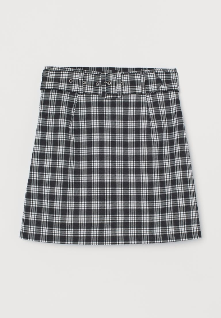 Belted Checked Mini Skirt by H&M