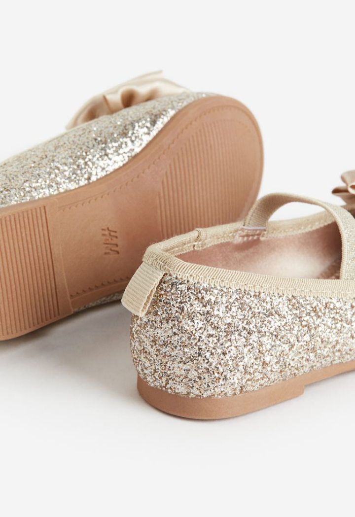 Girls Bow-Tie Glittery Ballet Shoes by H&M