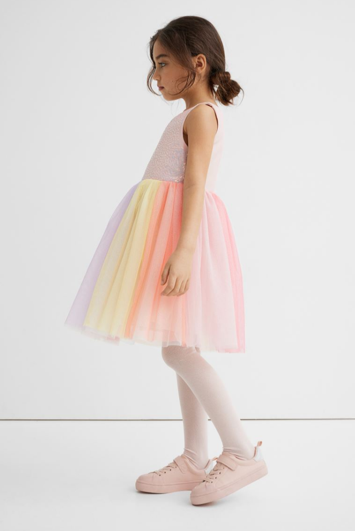 Sequin Bodice Tulle Dress by H&M