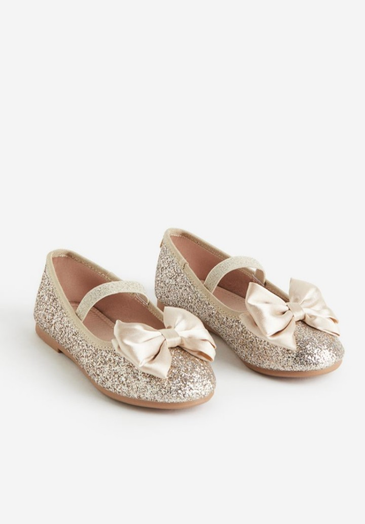 Girls Bow-Tie Glittery Ballet Shoes by H&M