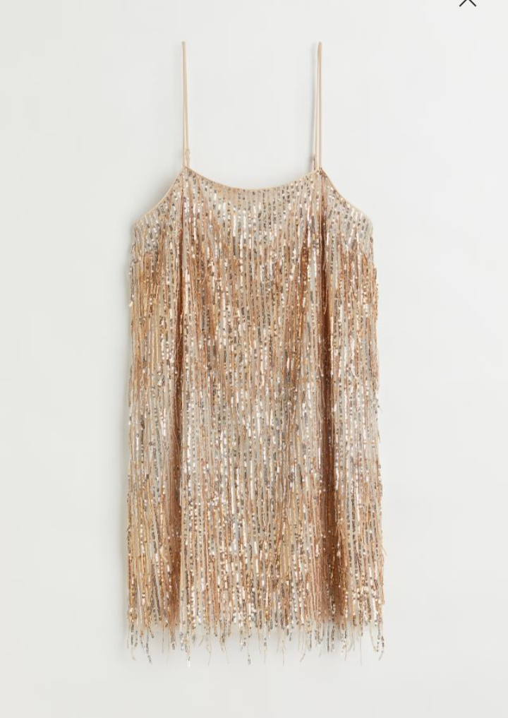 Women’s Sequined Tank Frayed Dress