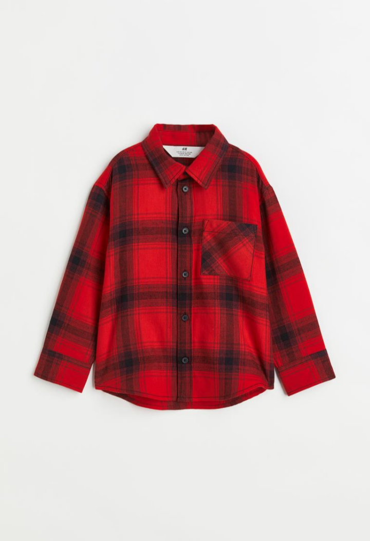 Boys Long Sleeve Flannel Shirt  by H&M.