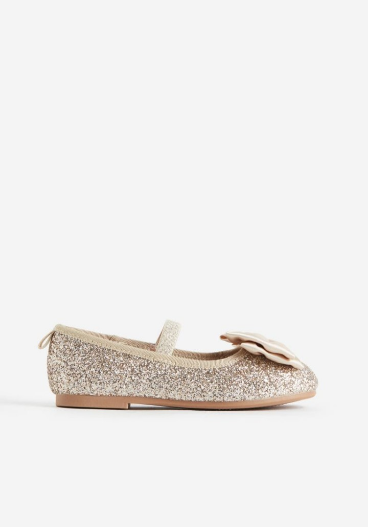 Girls Bow-Tie Glittery Ballet Shoes by H&M