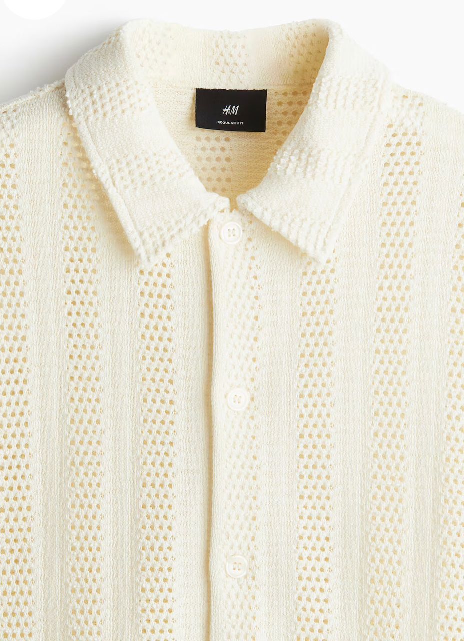 Men’s H&M Regular-Fit Jacquard Knit Shirt.