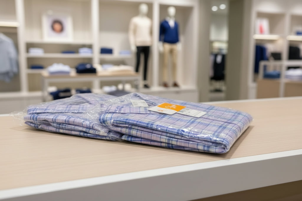 Men’s Plaid Poplin Button Up Shirt.